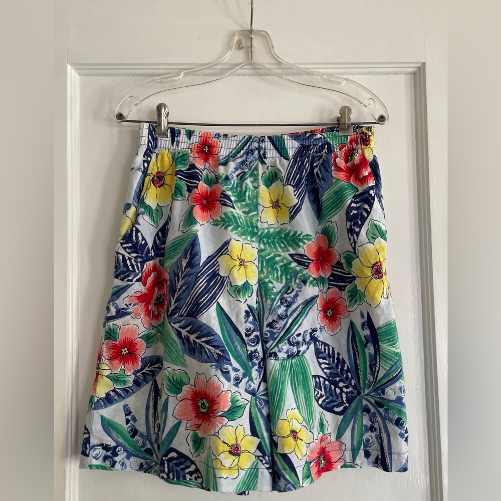 Vintage Koret Tropical Shorts Womens L Floral Bold Loud Pockets